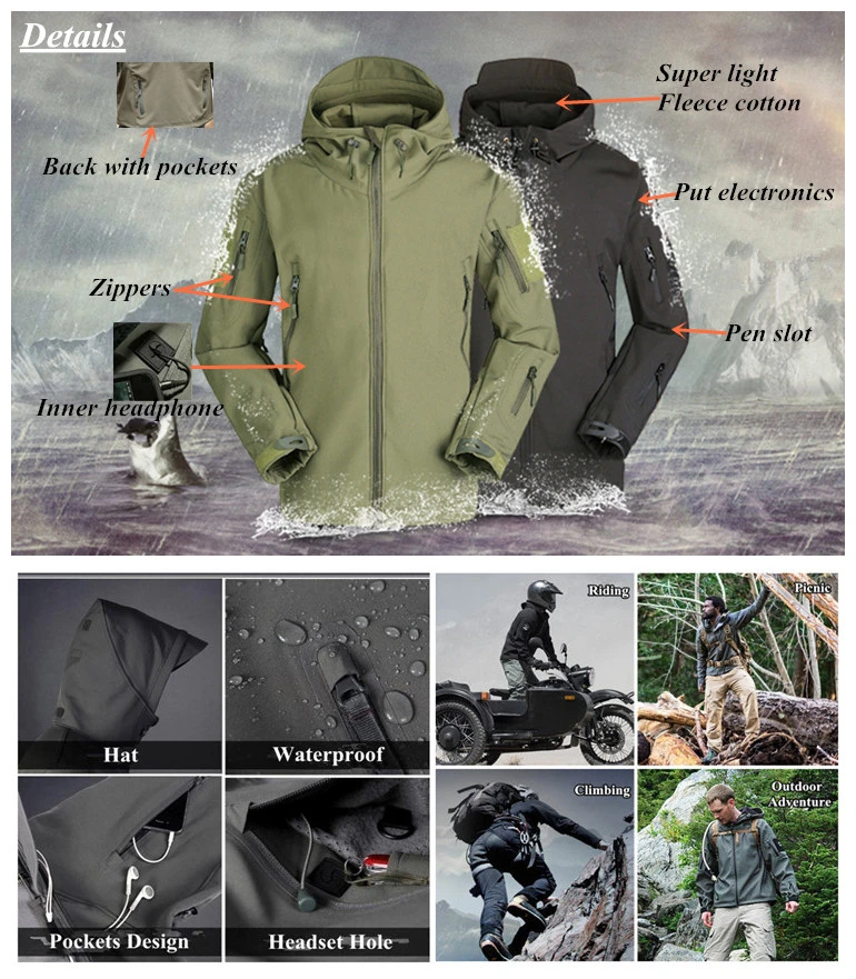 Mountain Python Tactical Softshell Outdoor Waterproof Windproof Military style Jacket Coat