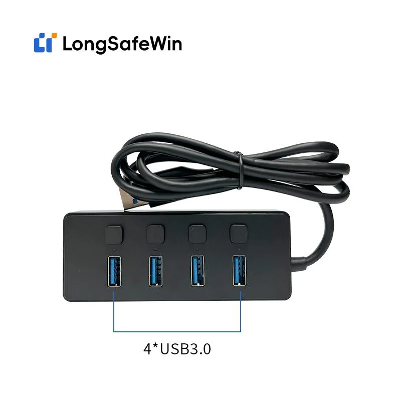 Popular 4 Ports USB Hub 3.0 with Independent Power Switch