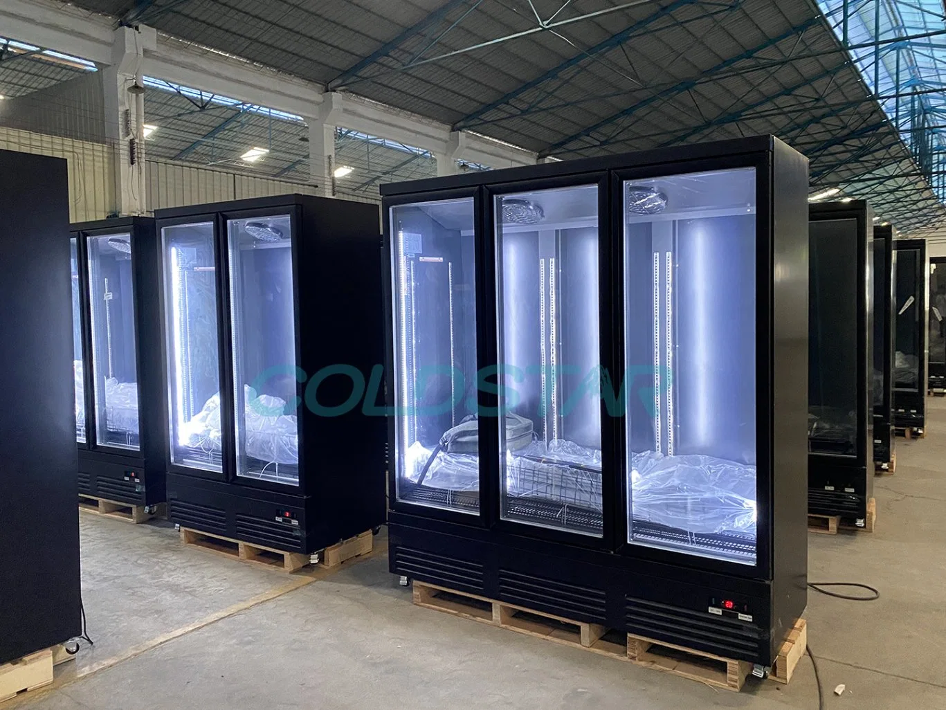 Marco vertical de aluminio para puertas de vidrio para pantallas refrigeradores y congeladores