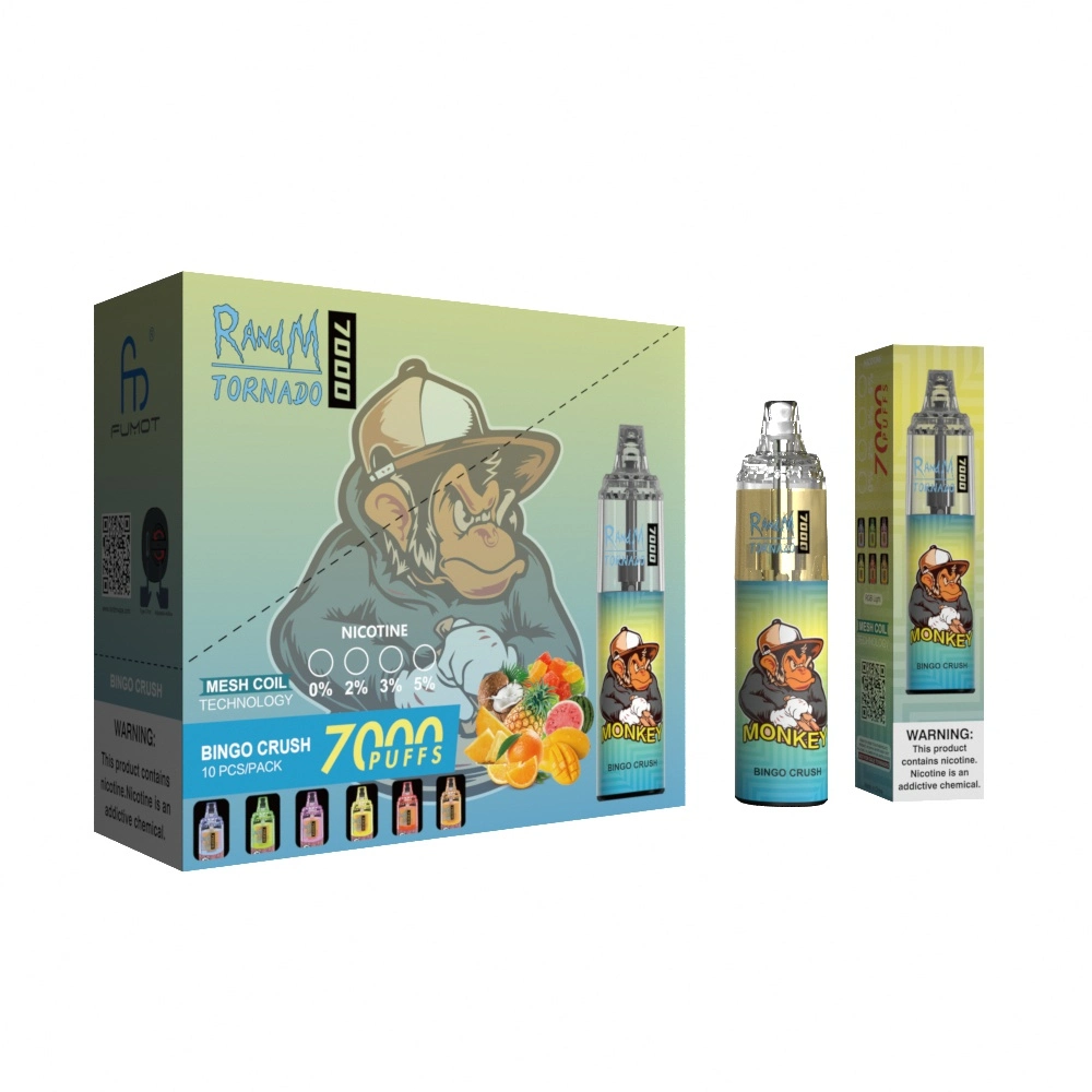 VAPE recargable E desechable E cigarrillos Puffs Fumot Randm Tornado 7000 Puff VAPE Hookah Pen