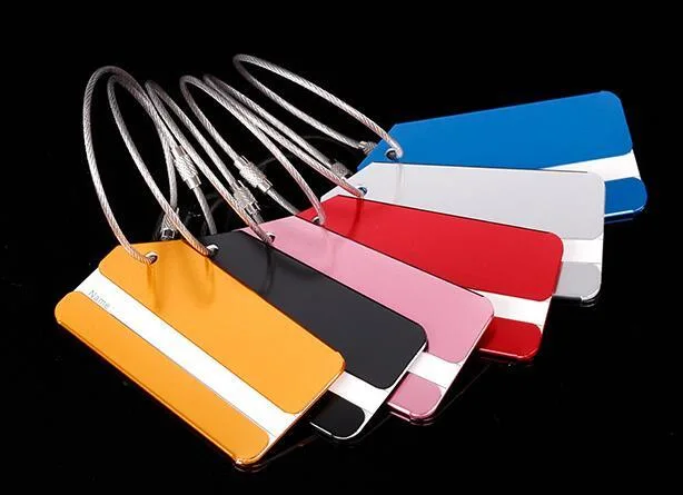 Custom Metal Travel Accessories Square-Shape Blank Luggage Tag/Identifier with Name Card Wbb10938