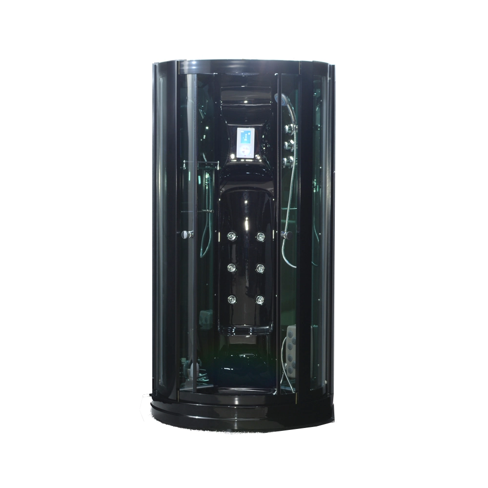 Black Acrylic Round Small Steam Room Shower Cabin