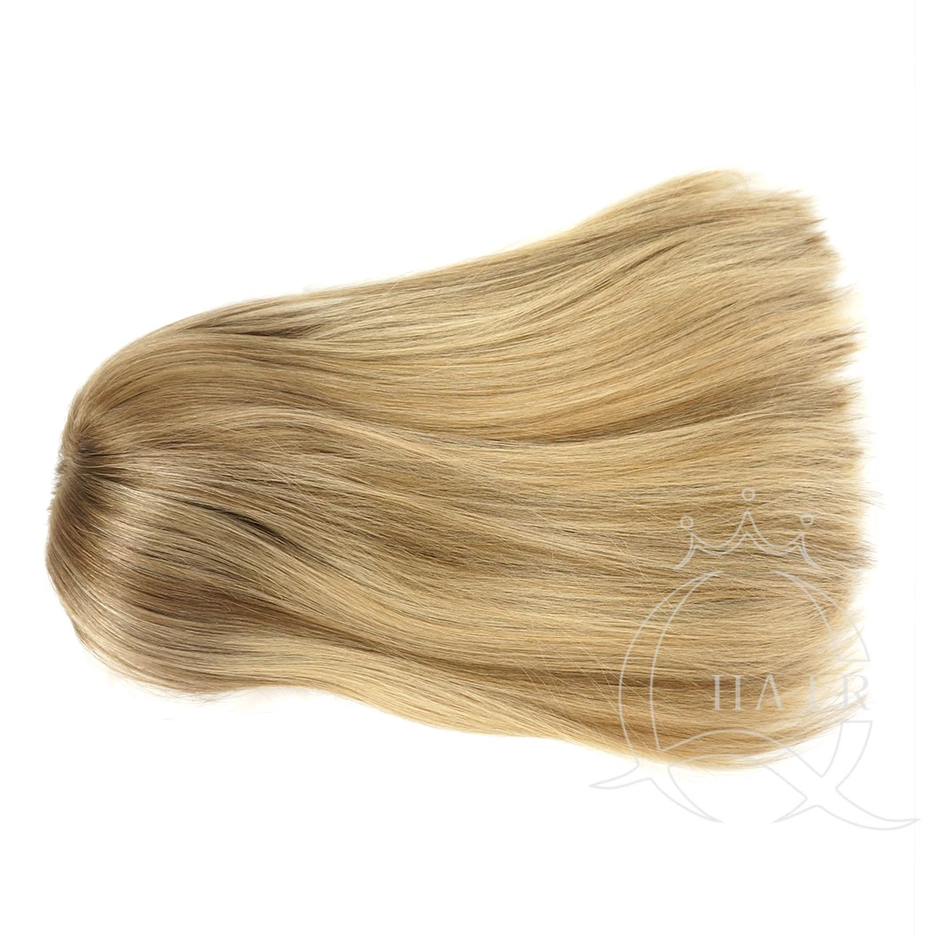 B16inch Blonde Color Best Quality Human Hair Made Lace Wigs Swiss HD Lace Front Top Wig for Lady with Beauty or Medical Use