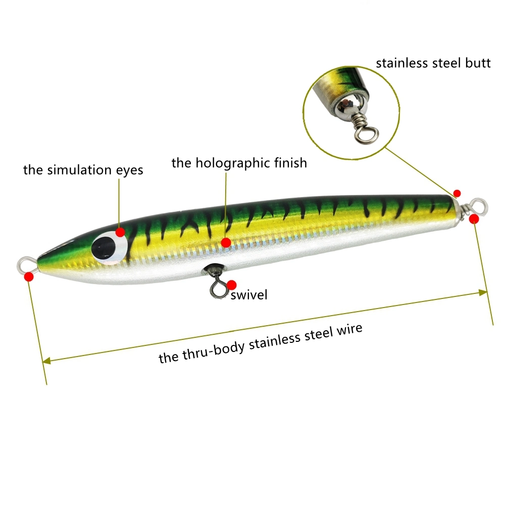 Zhpn-03 230mm 90g Typical Wooden Fishing Lure Floating Pencil Stickbait