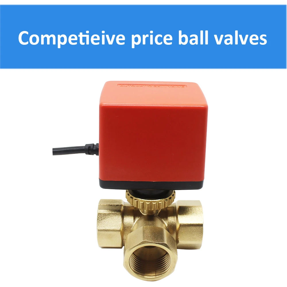 Factory Price HVAC Fan Coil Units System 2 Way DN25 Motorized Brass Ball Valve with Electric Actuator