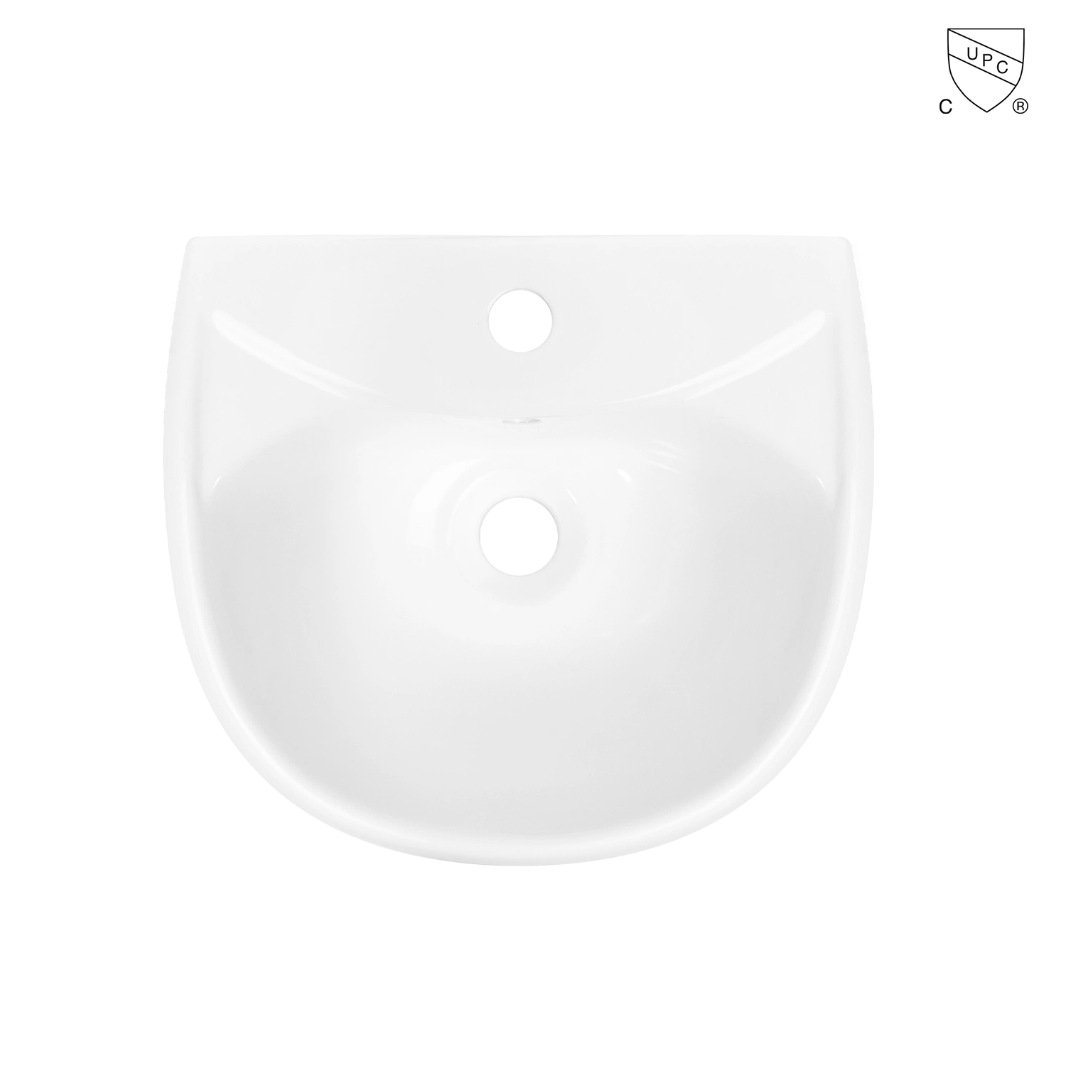 High quality/High cost performance Bathroom Ceramic White Oval Porcelain Vanity Bathroom Cabinet Wall-Mount Sink Cloakroom Wall-Hung Wash Basin with Pre-Drilled Overflow