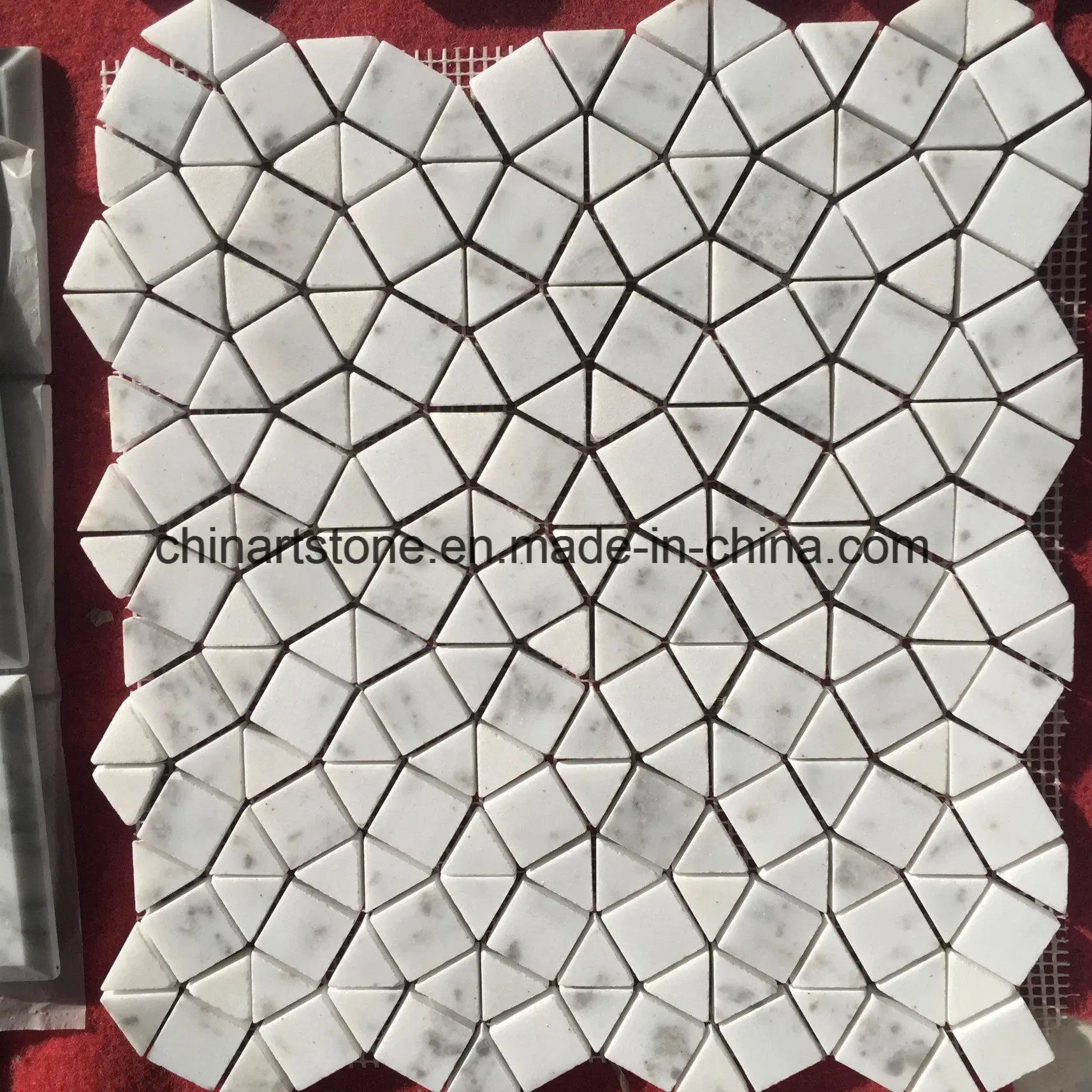 China Bianco Carrara Mosaico de mármol blanco para pared