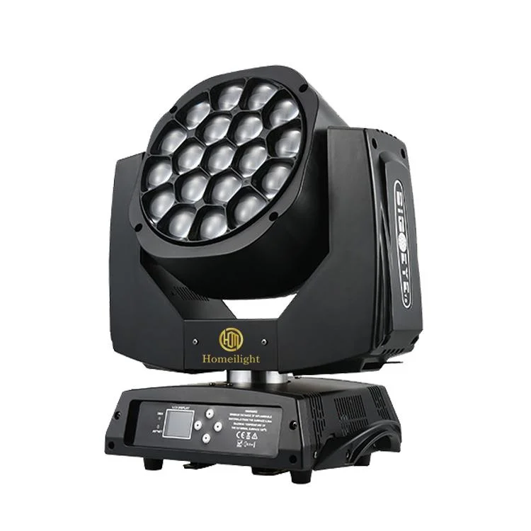 DMX 19*15W, светодиодная лампа высокой яркости, Bee Eye Zoom, перемещение Фары