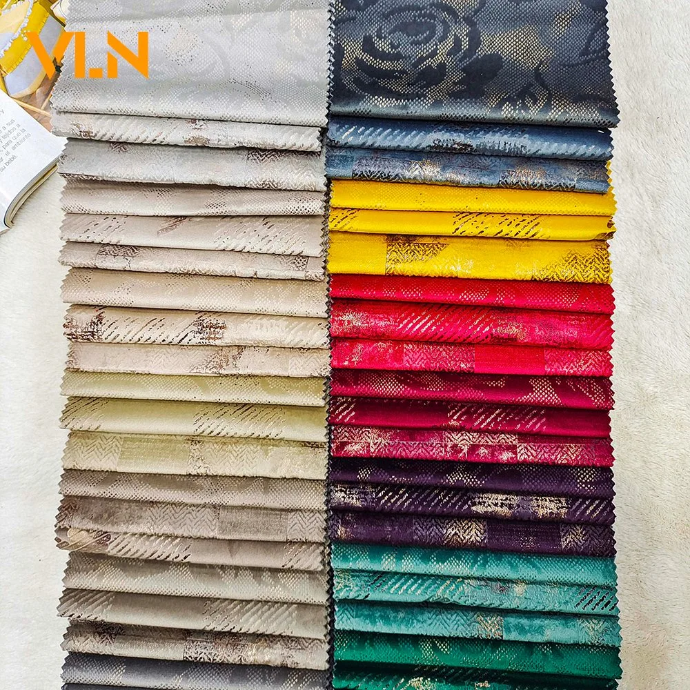 La llegada de nuevos tejidos de poliéster Suede teñido con coloridos muebles de tapicería de fantasía de la lámina de tejido sofá fábrica China 0415-5
