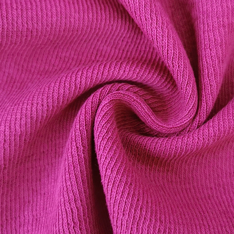 Knitted Rib Fabric 32s Polyester Cotton Stretch Thickening 280g Autumn and Winter Parent-Child Suit Pants Fabric