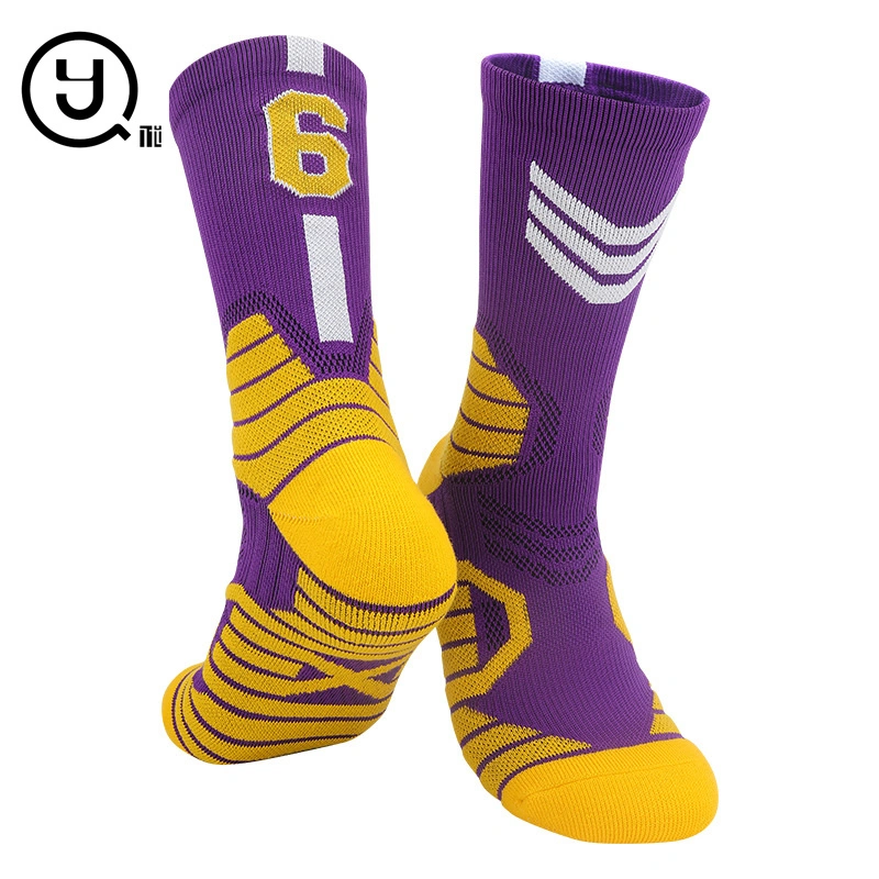 OEM Design Own No Minimum Order Fashion Embroidered Unisex Men Dress Sport Cotton Crew Sock Custom Basketball Sock