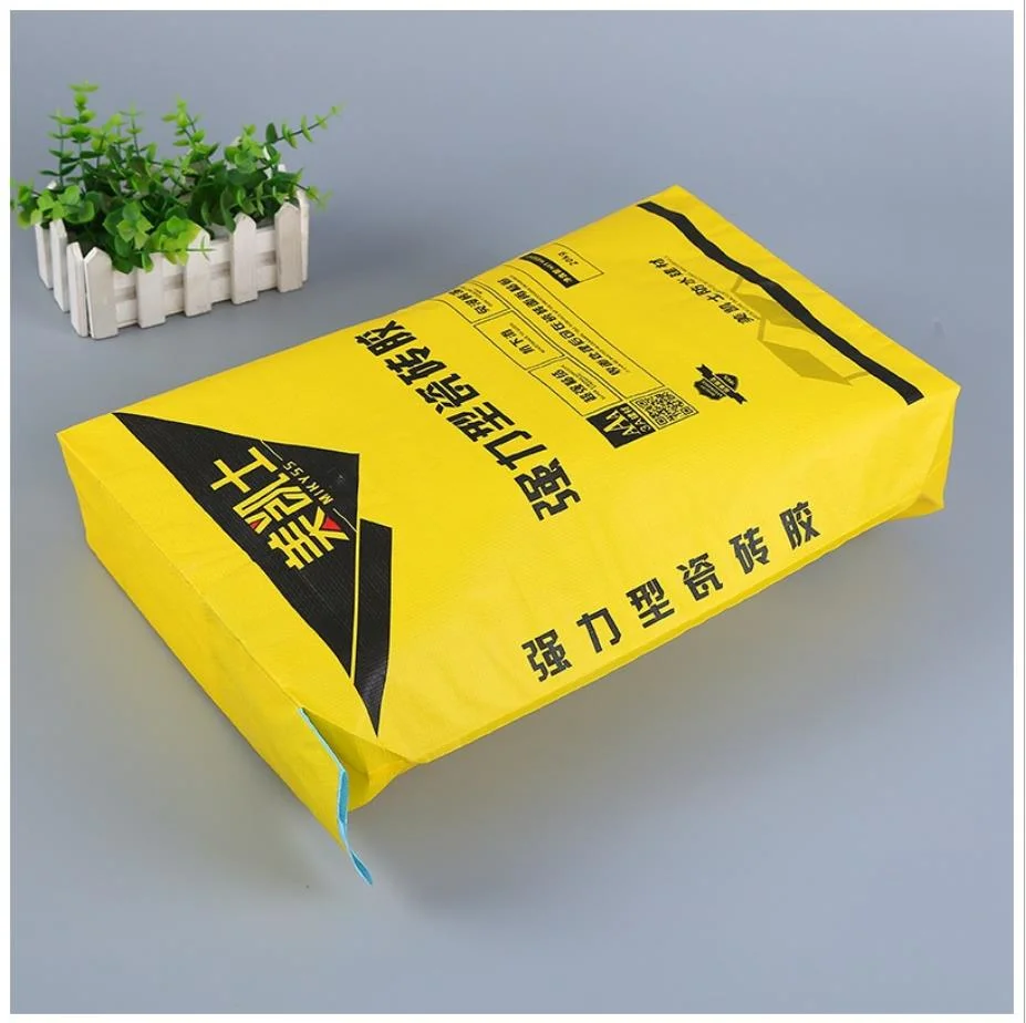 Customized Logo 3 Layer Kraft Paper Valve Mouth Bag for Dry Mortar Gypsum Wall Putty Powder Tile Adhesive Packaging