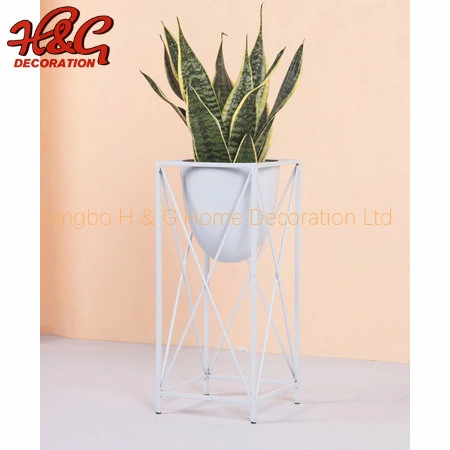 Metal Flower Plant Stand with Pot