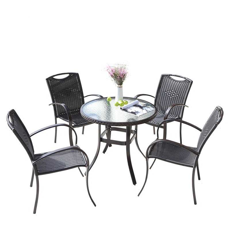 Modern Restaurant Cafeteria Outdoor Metal Tables and Chairs