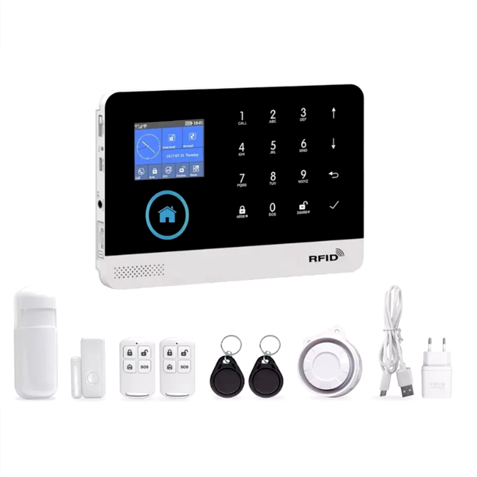 Tuya Smart Life app Control GSM Home Wireless Connection Alarm (تنبيه الاتصال اللاسلكي المنزلي من Tuya Smart Life مجموعة الأدوات