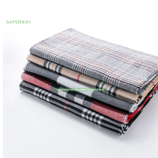 Hot Sale Cashmere Plaid Scarf Fashion Men Shawl with Fringes