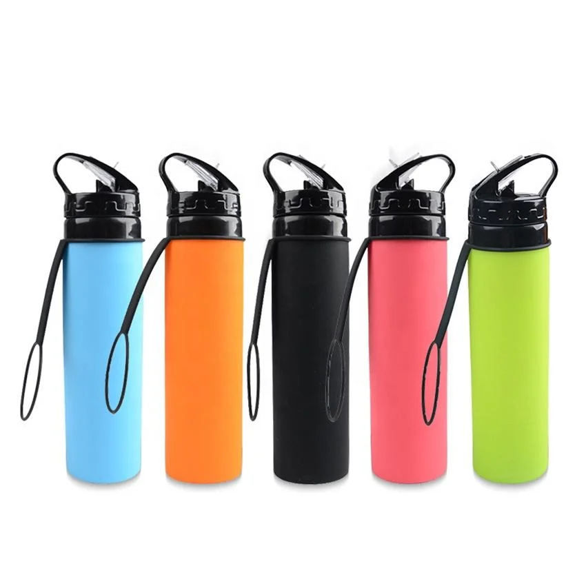 Food Grade Silicone Expandable Bicycle Collapsible Water Bottle