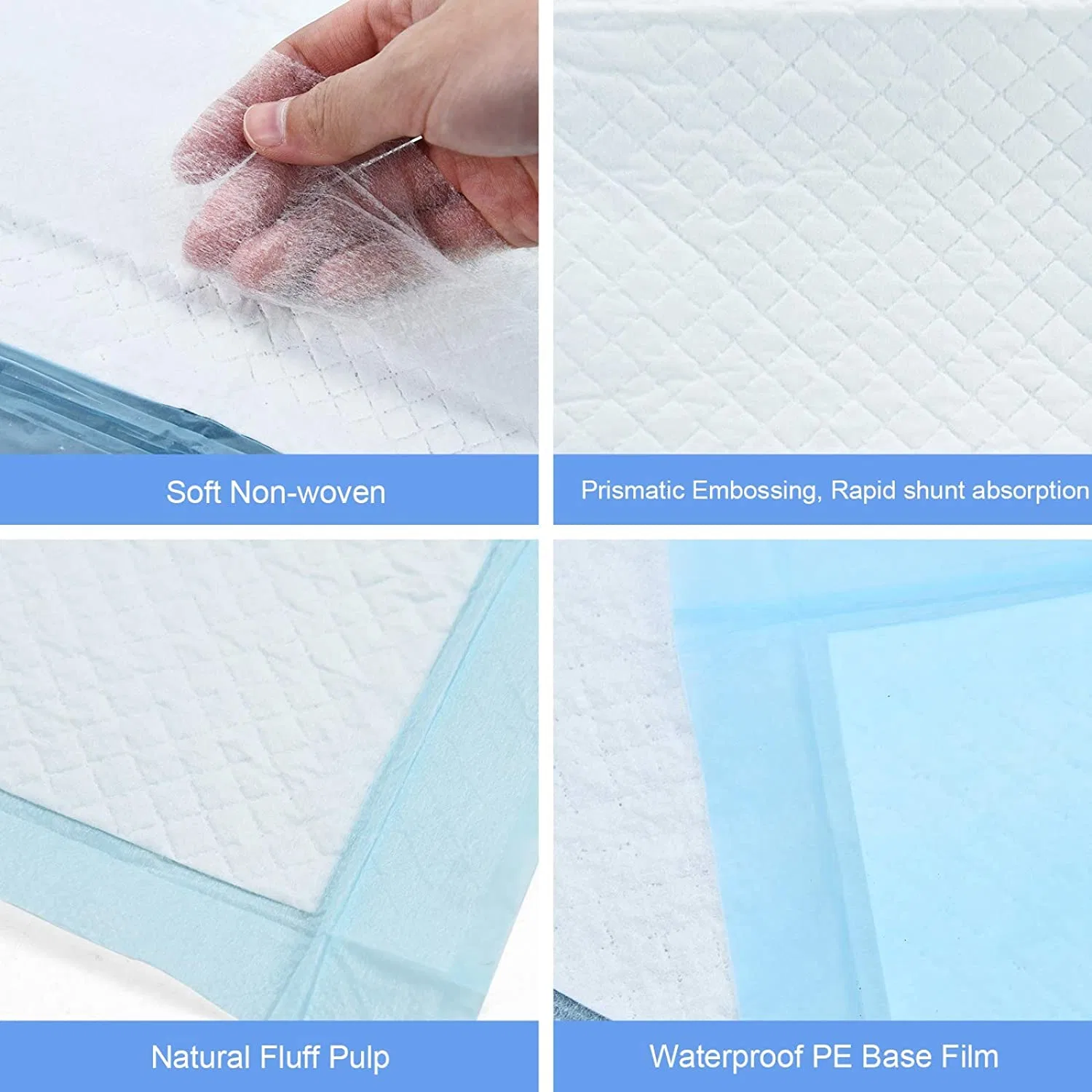 3 Layer Disposable Underpad 60X60 60X90 Bedsheet for Incontinence People