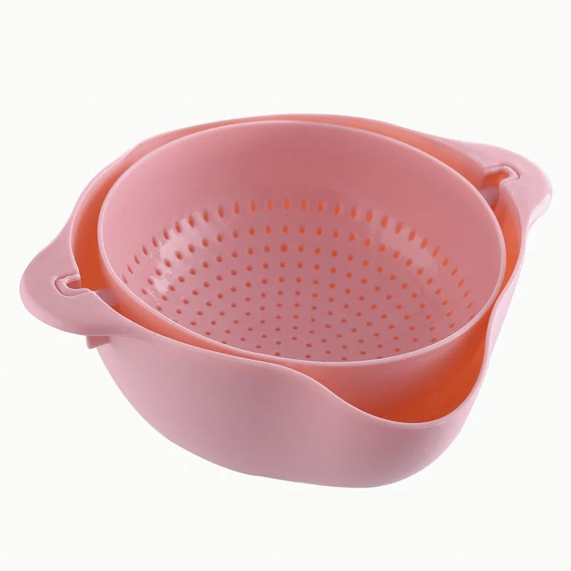 High quality/High cost performance  Wheat Straw Double Drain Basket Bowl Strainer