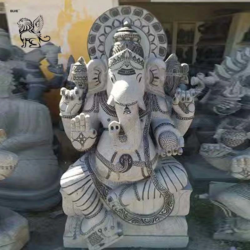 Garden Life Size Indian Religious Black Natural Stone Lord Ganesha Statue Marble Hindu God Sculpture Factory