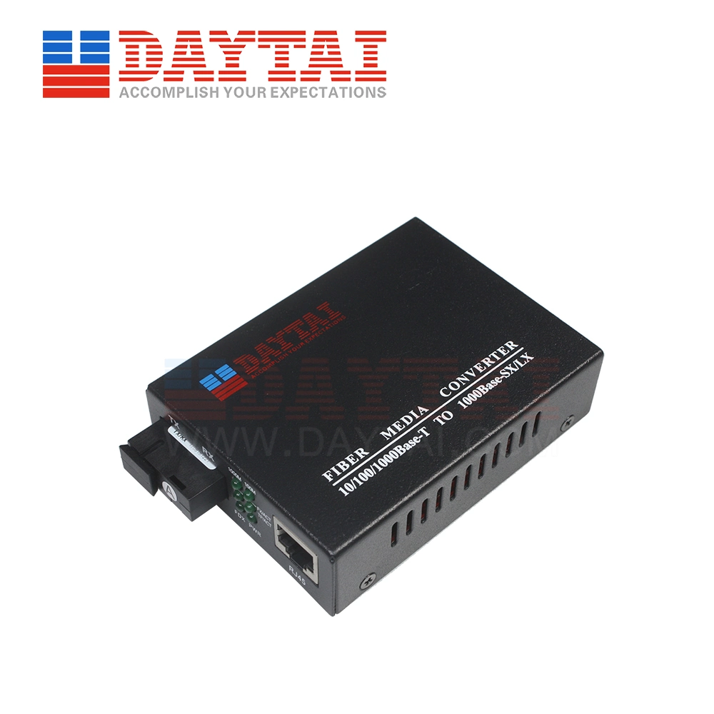 Ethernet 10/100m/1000m Fiber Optic Media Converter with Single Mode 10/100Mbps