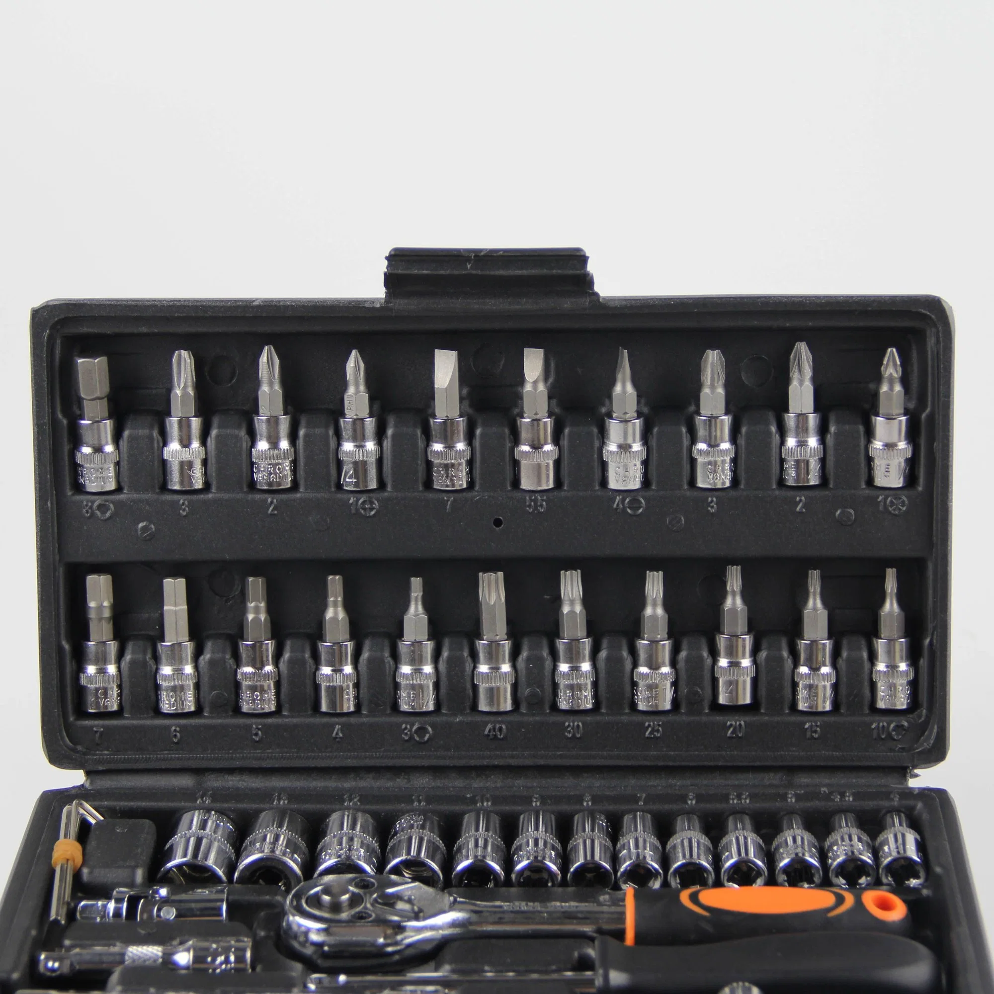 46PCS Cr-V Adjustable Carbon Steel Hand Tool Set Ratchet Wrench