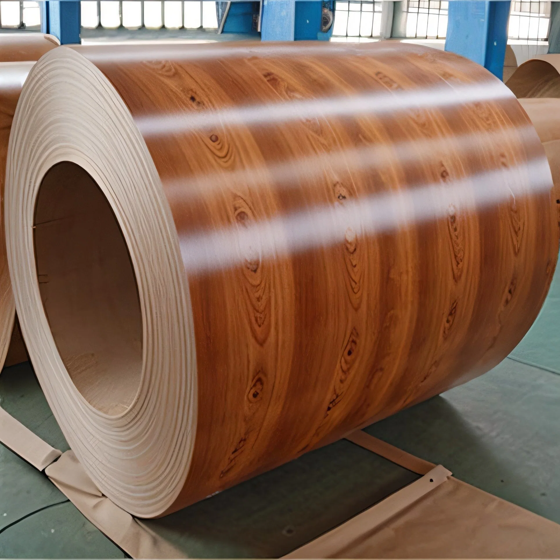 Raw Materials for Steel Doors Cost-Effective Wood Grain Printing Coated Steel Walnut Pearwood 3D Wood Grain