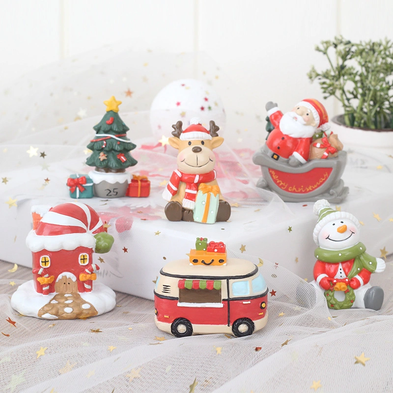 Ornaments Figurines Decor Santa Snowman Craft Christmas Decoration