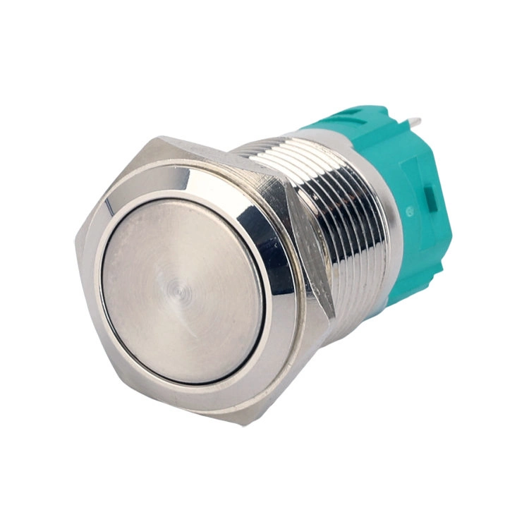 Waterproof IP67 1no1nc Flat Head Momentary Metal Push Button Switch with 3 Terminal Pins