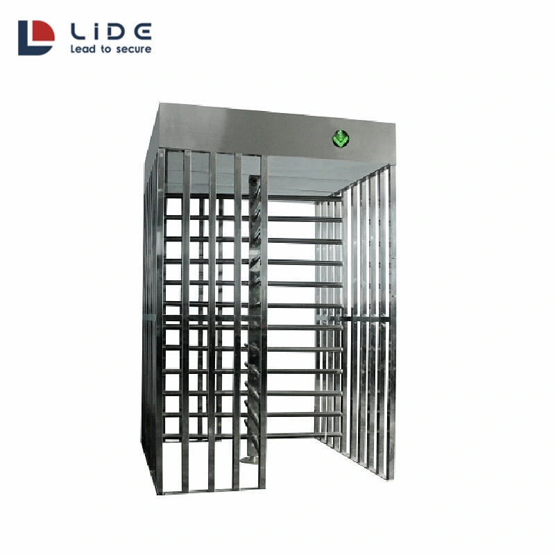 Semi Automatic Security Qr Barcode RFID Reader Fingerprint Full Height Turnstile