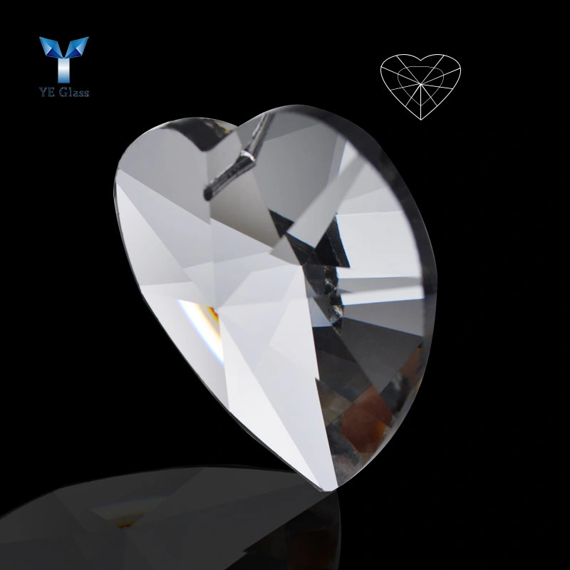 K9 Clear Glass Light Pendant Heart Crystal Pendant