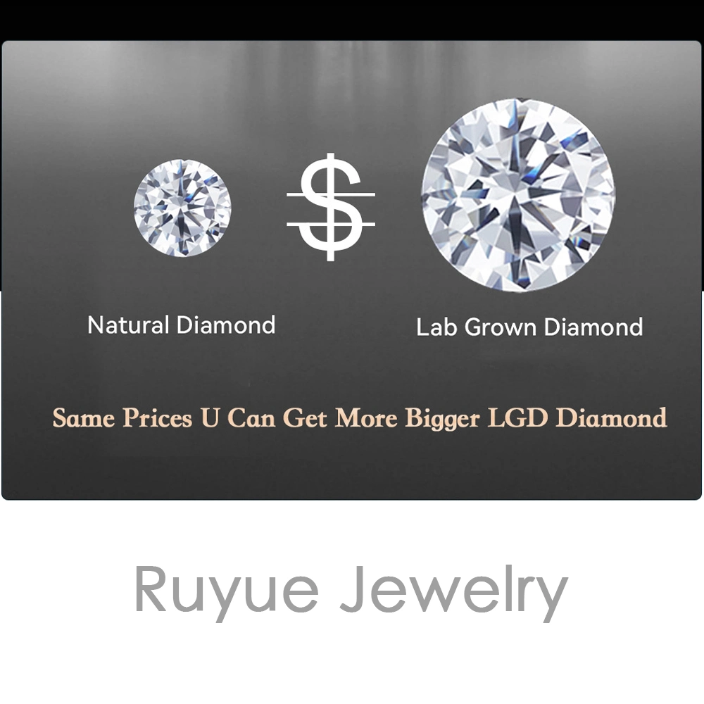 Ruyue Jewelry Lab Grown Diamond Igi/Gia Design Customize Rose Gold Platinum Necklace Ring Silver Jewelry Set fashion Accessory