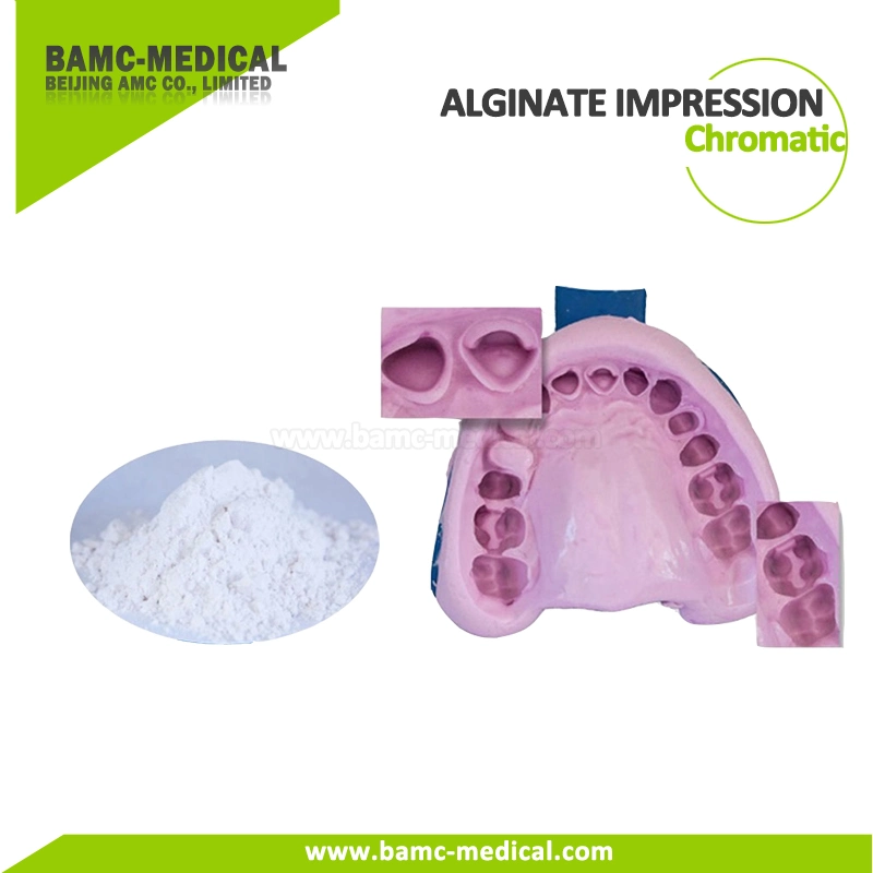 Regular y rápido ajuste Alginato cromático polvo materiales de impresión dental