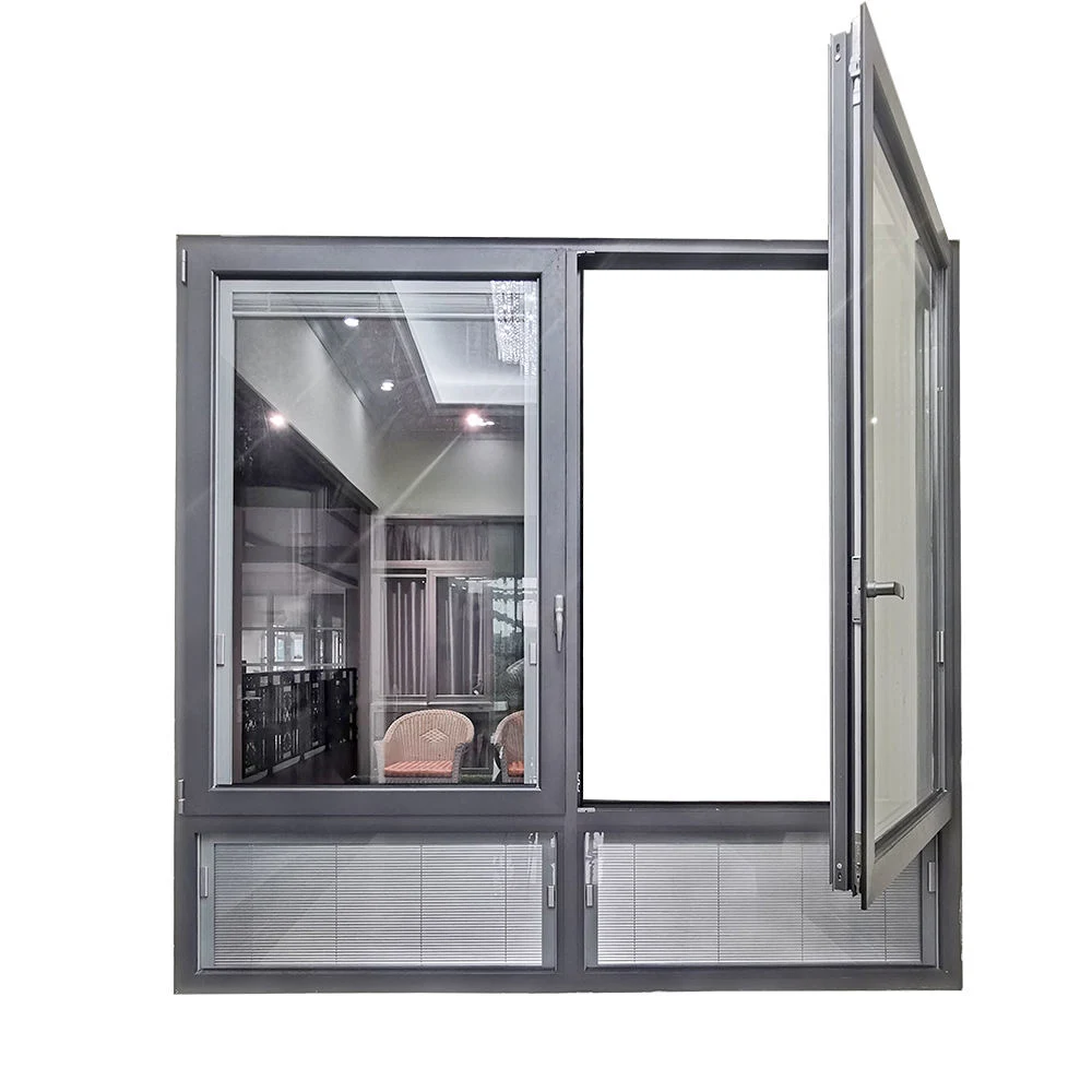 Standard Double Tempered Glazing Aluminum French Casement Window