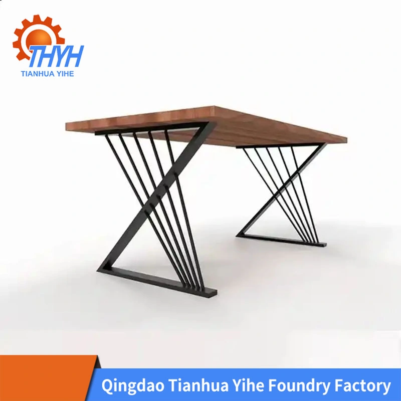 Metal comedor Café patas de mesa Muebles de oficina patas hierro fundido Banco de madera exterior Anti Rust Negro patas de marco para consola Tabla DIY Parks pies