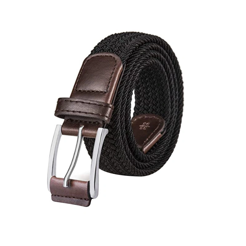 Custom Women Casual Fashion Stretch Fabric Woven Braided Elastic Belt for Men