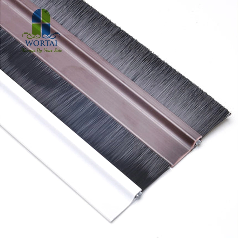 Self Adhesive Under Door Bottom Seal PVC with PP Brush Strip Draught Excluder Sweep