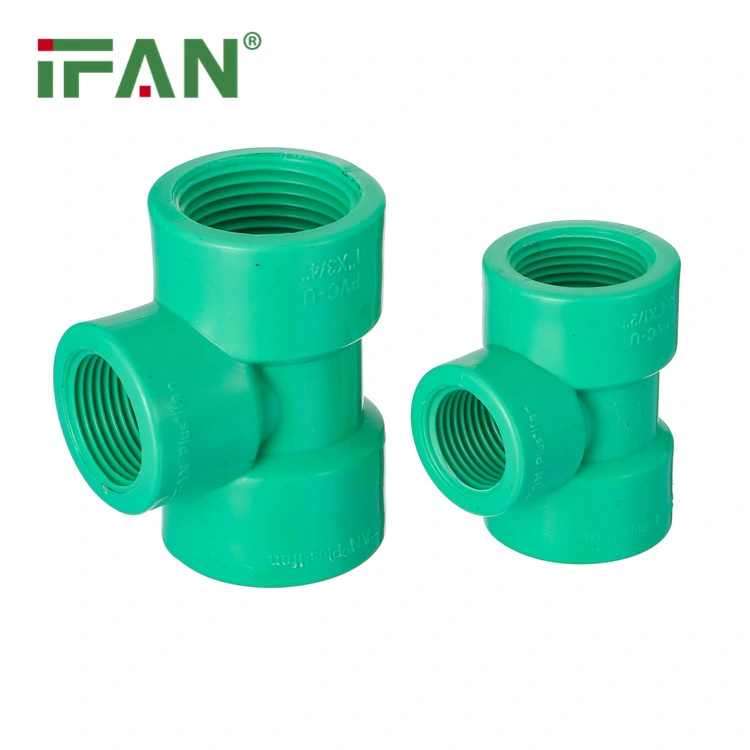 Ifan PVC/CPVC/UPVC Fitting Green Color Equal Tee with Thread