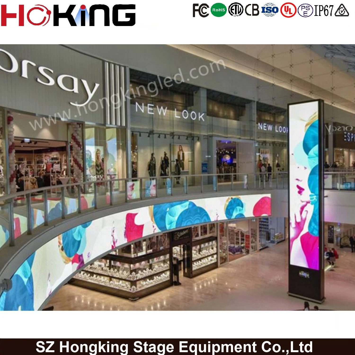 P2.5 P3 P4 HD Soft Rubber Flexible Fixed LED Video Display with Any Shape / Size