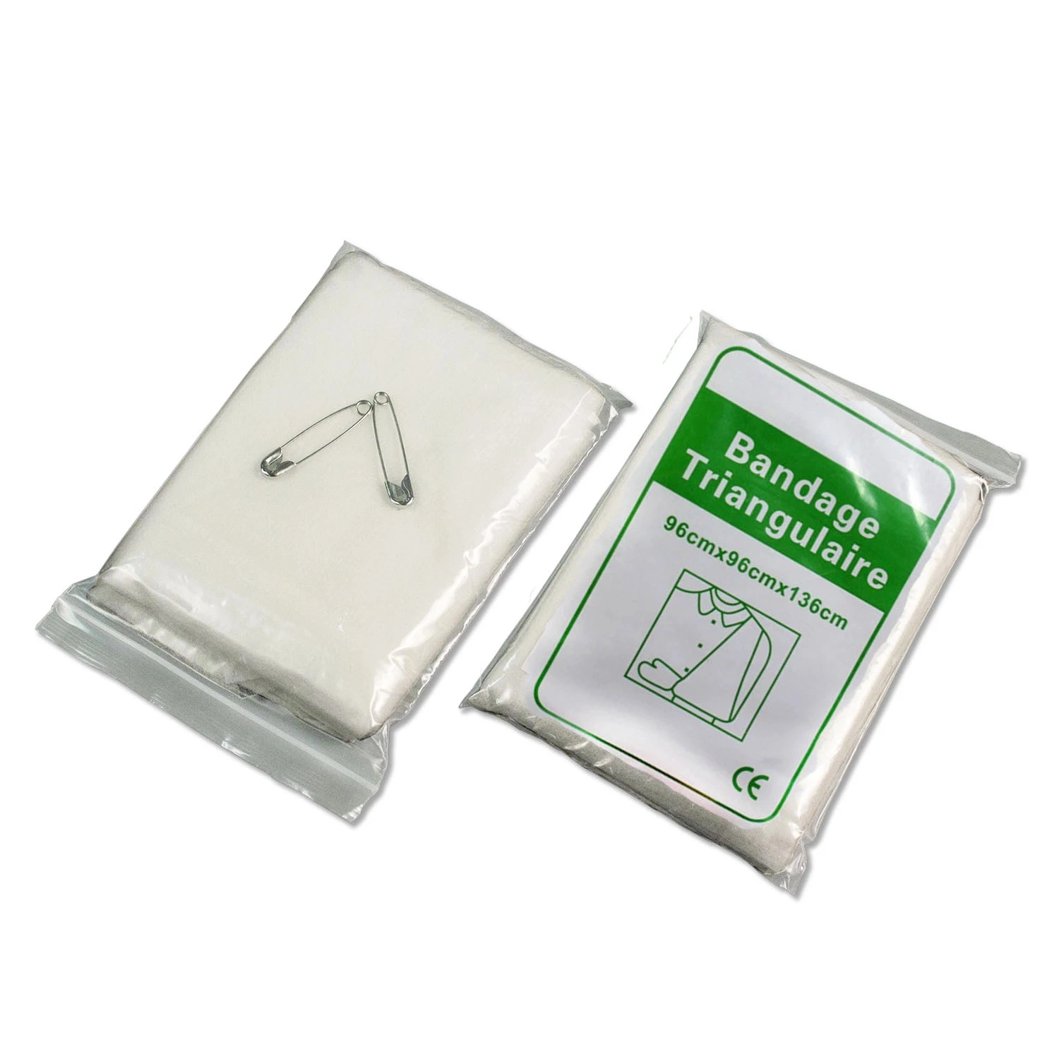 Premiers soins médicaux de haute qualité respirable jetables Non-Woven coton pansement triangulaire