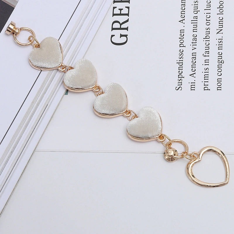 New Zinc-Alloy Plush Love Bracelet DIY Accessories Heart Chain Phone Case Love Pendant