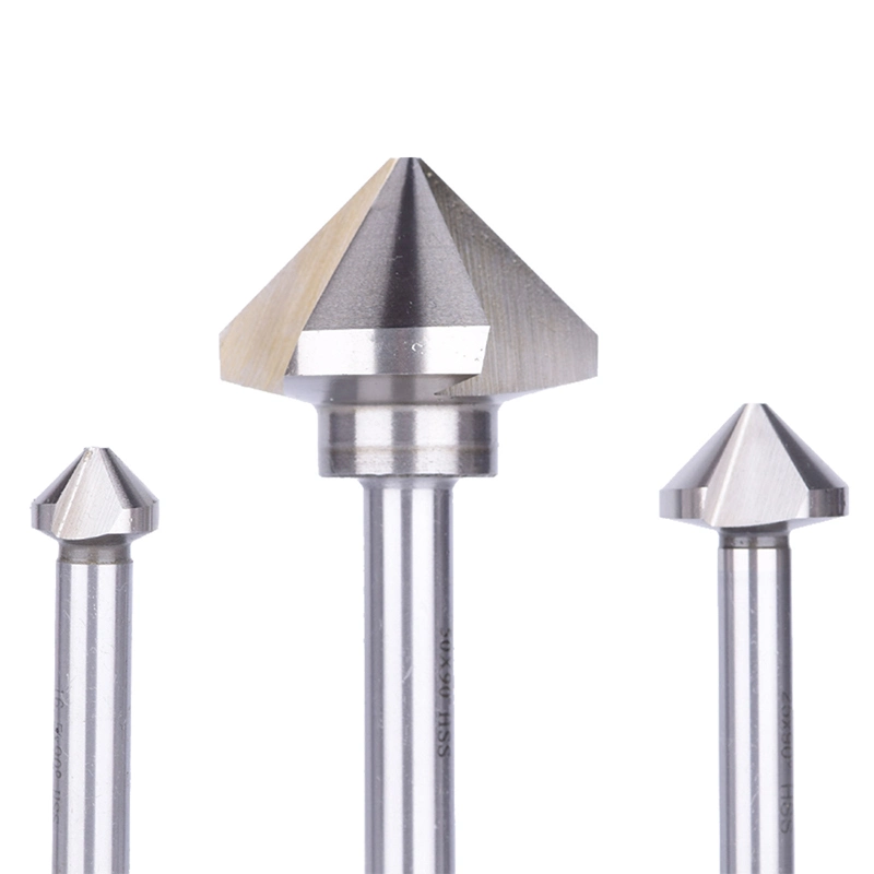 Weix High Quality Durable 90 Degree HSS Straight Shank Chamfering Cutter Woodworking Milling Cutter Countersink Drill Bit Hole Opener