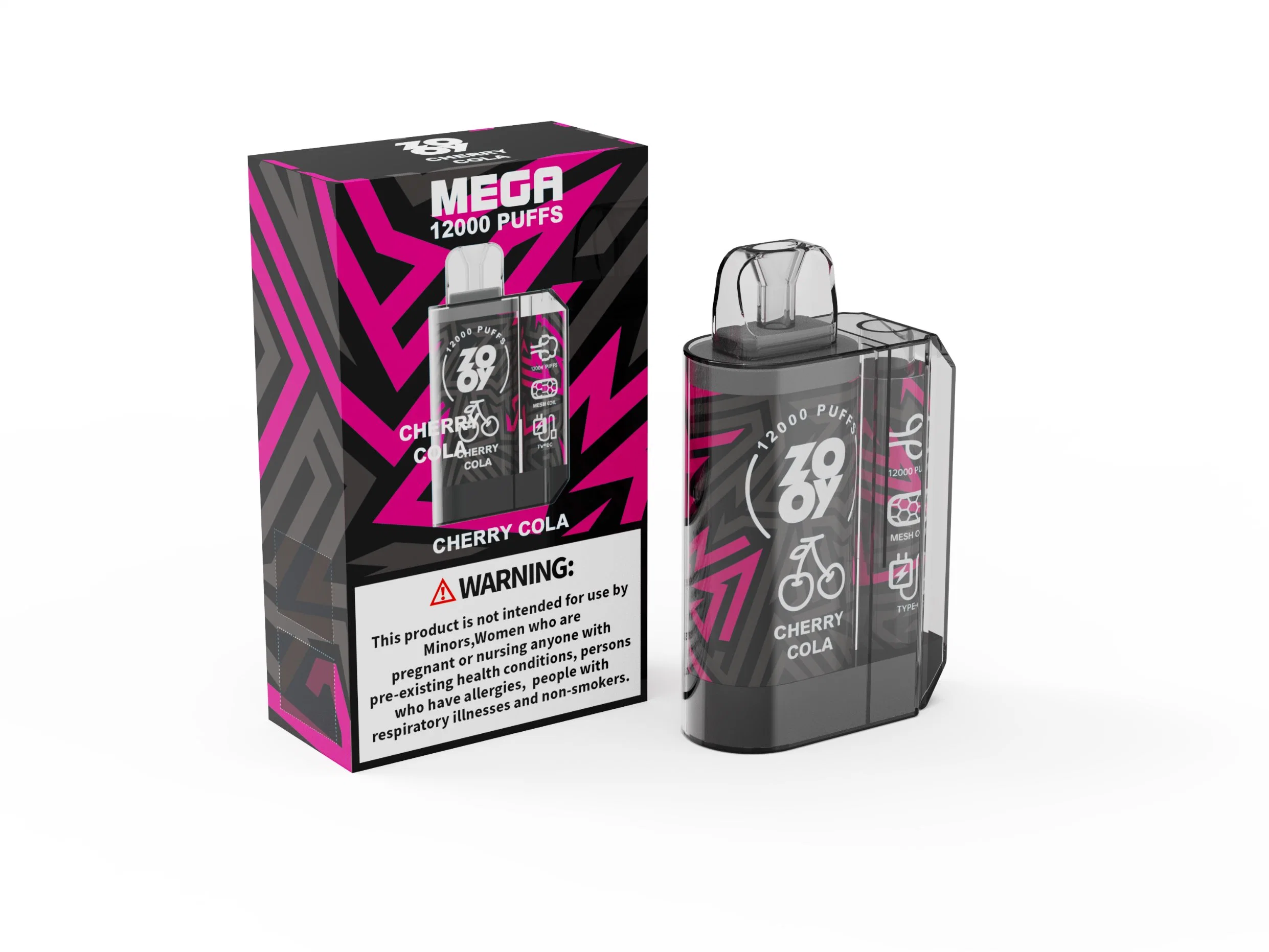 Origina Zooy Mega 12000 650 mAh E Gigarette VAPE CIG Electricidad Embarjables 50mg NIC SAL 21ml Puffs 12K 2023 caliente Venta de la Caja de pañales España