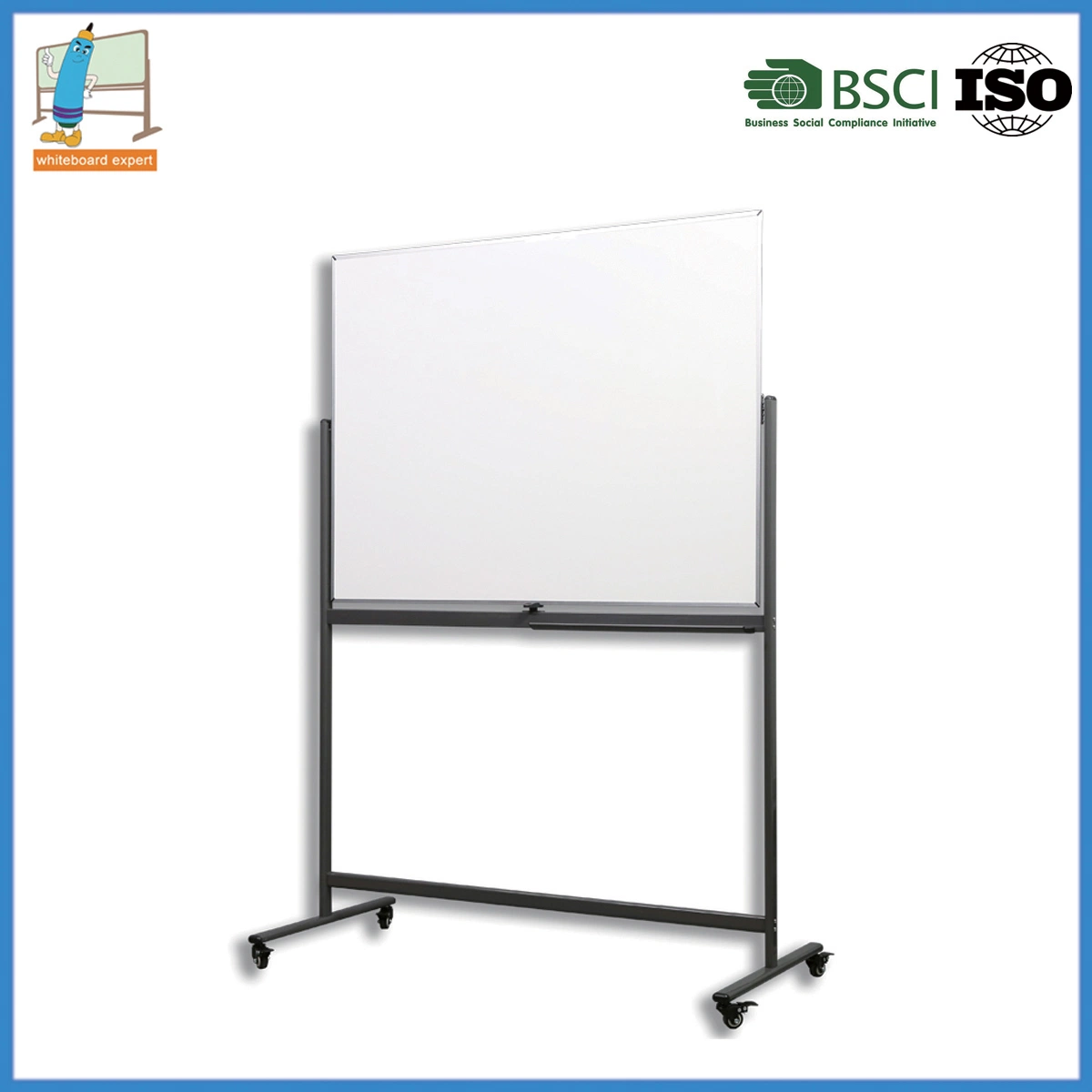 Large Size Dry Erase White Board with Lockable Wheels and Stand