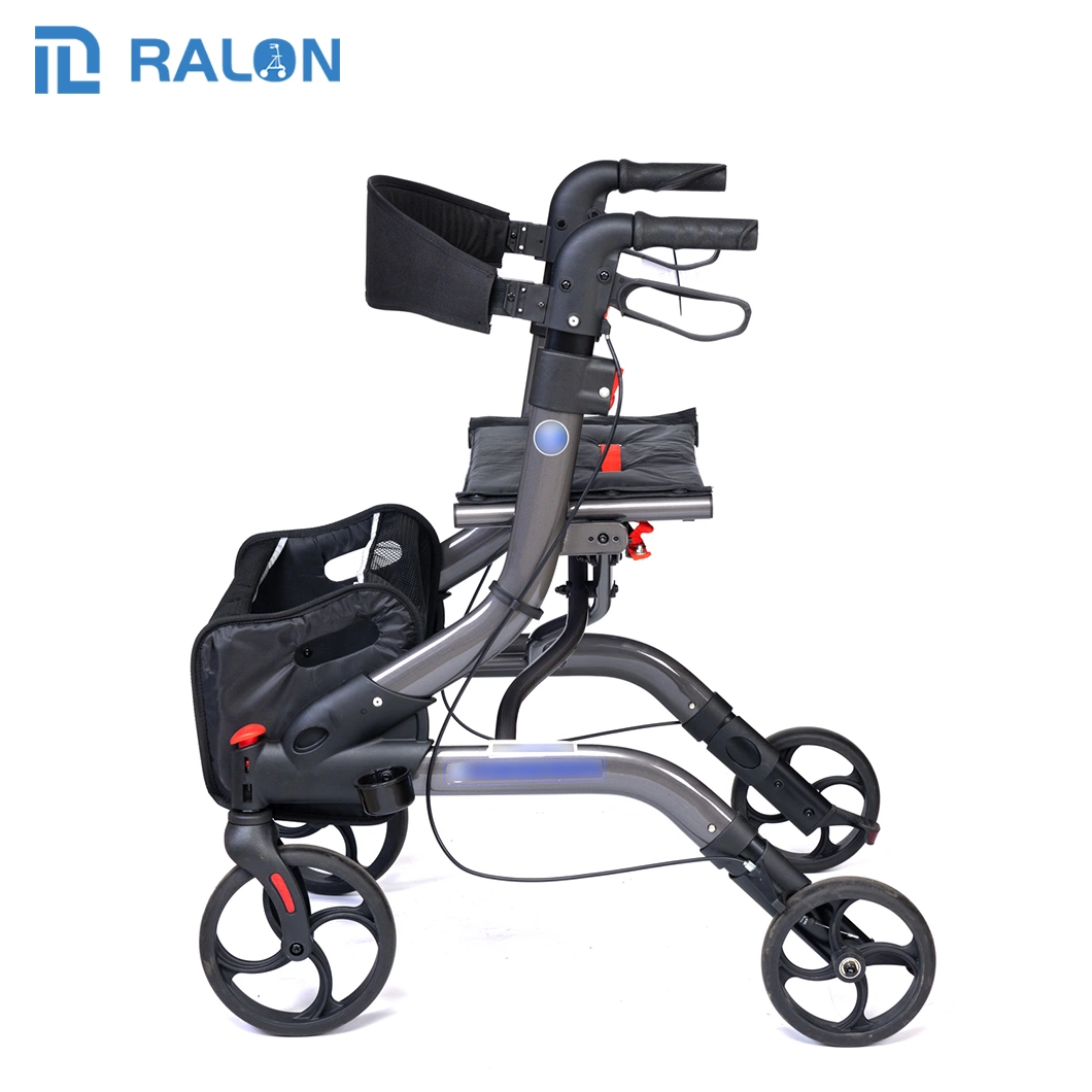 New Design Chinese Durable Lightweight Aluminum Rollator Walker with Bandbrake