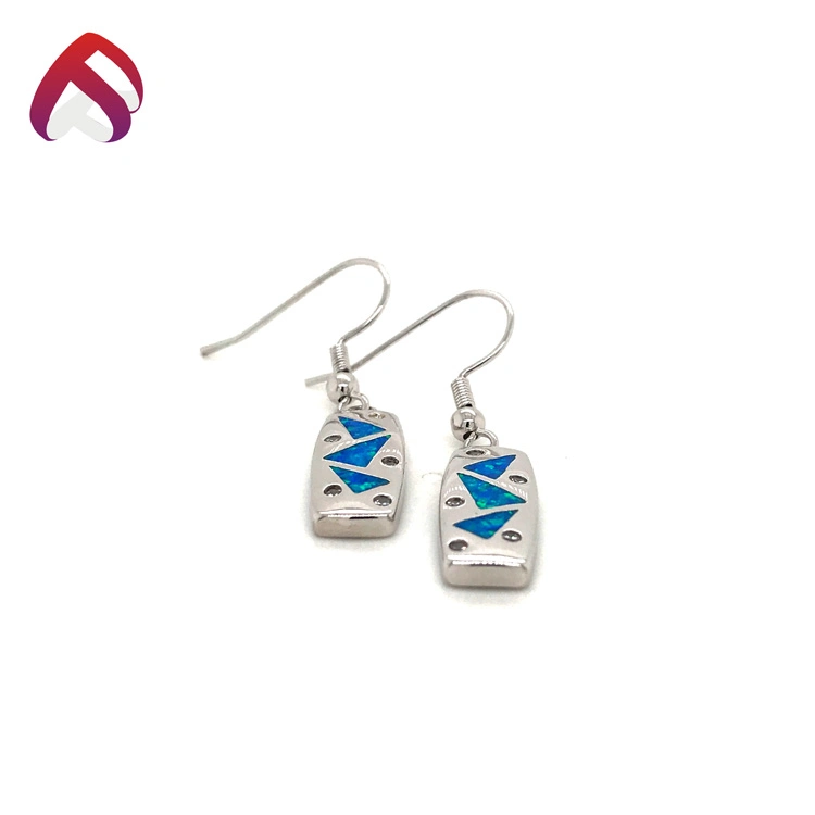 Fashionable Style Charm Earring with Fancy Opal Stones Earring 925 Sterling Silver Opal Jewelry