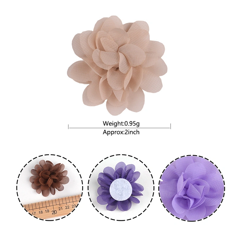 As vendas directas de fábrica Chiffon feitos de material de bricolage Flores Flor da Sapata de Acessórios de flores de pano 5cm