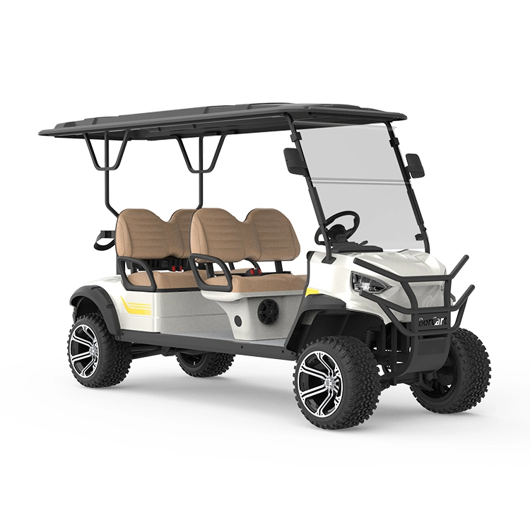 Hôtel Beach Luxury 4 Passagers Golf Cart Batterie Lithium Club Car 4 Roues Voiturette de Golf Électrique