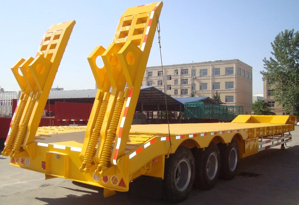 Vehicle Master Used 3 Axles Heavy Lowboy Trailer Excavator Transport Lowbed Trailer Lowloader Low Bed Semi Trailer for Sale with Factory Price