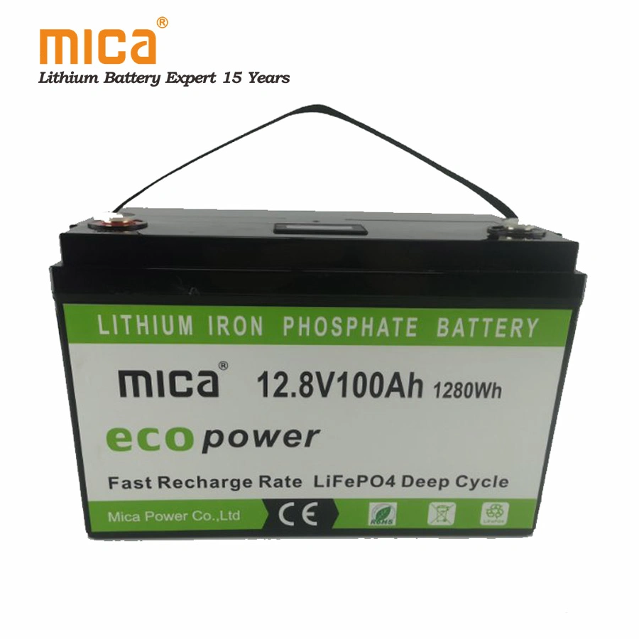 5 ans de garantie 12,8V Batterie LiFePO4 12V 100Ah Batterie au lithium rechargeable d'affichage à cristaux liquides pour système de stockage de l'énergie solaire hybride voiturette de golf de l'onduleur